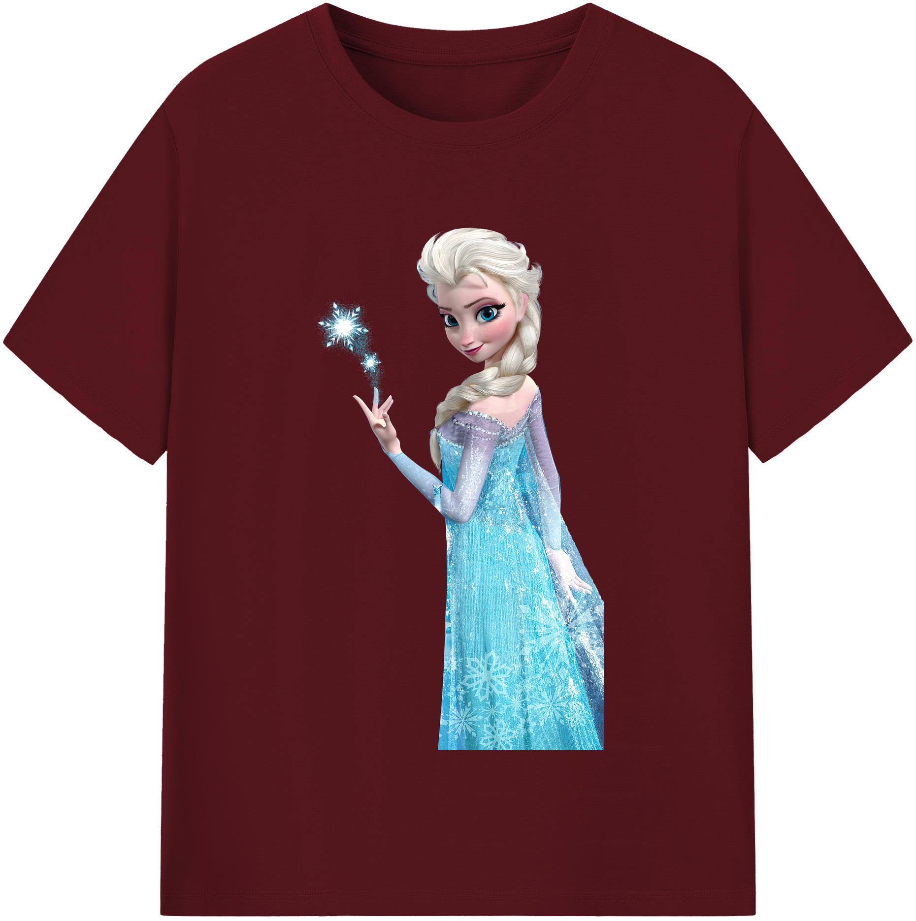 （画像用） アナと雪の女王 アンナ エルサ Frozen Anna Elsa 綿100％半袖Tシャツ（フロントプリント）